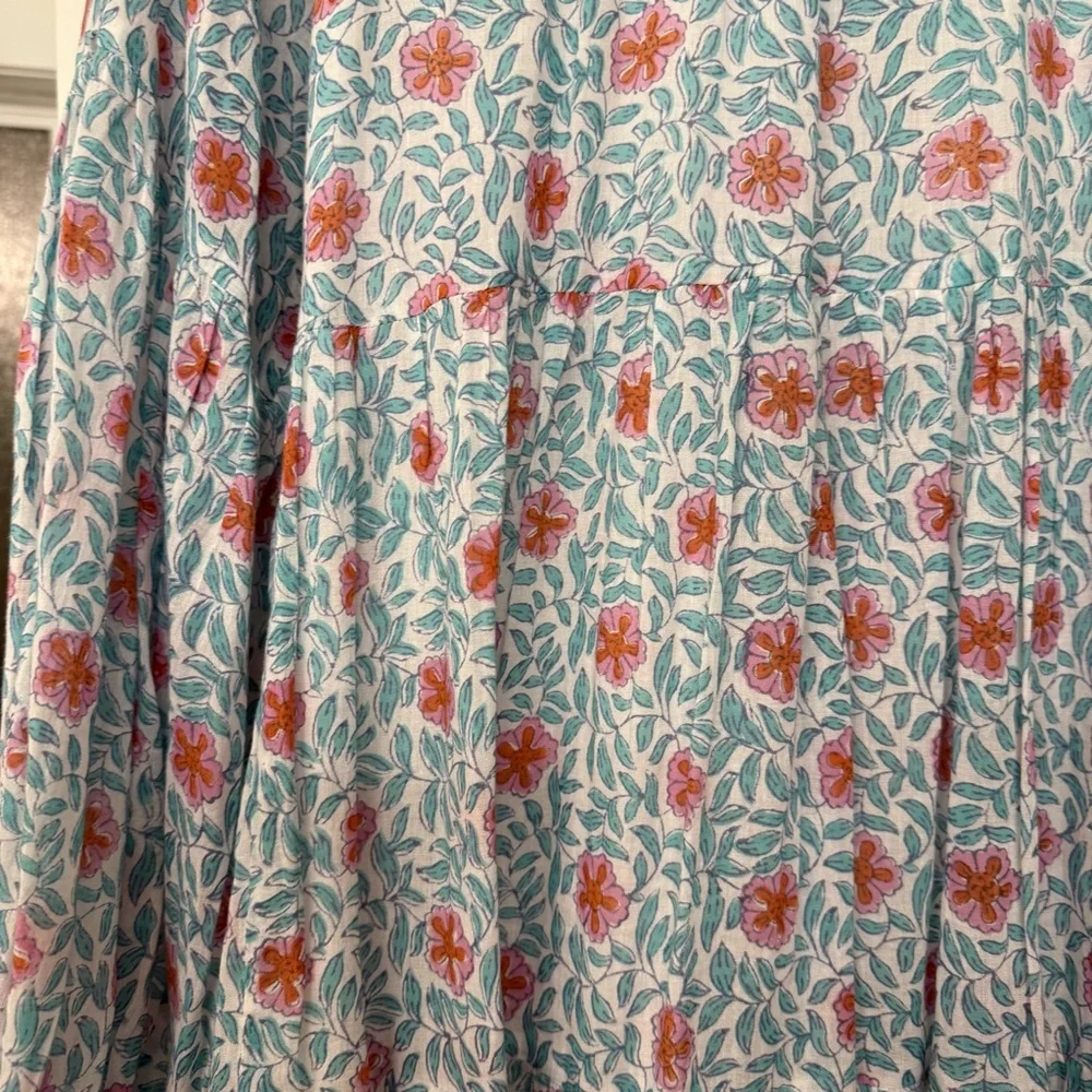 Oliphant Blue and Pink Floral Long Sleeve Dress - Picture 6 of 6